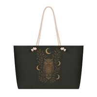 Owl Design Polyester Weekender Bag Travel Tote Bag for Her