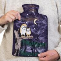 Owl Wool Felt Hot Water Bottle Cover &ndash; Handmade Fair Trade Gift