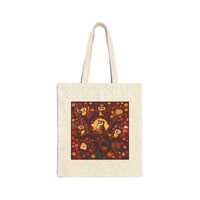 Autumn Owl Tote Bag: Cottagecore Harvest Moon Scene (Canvas)