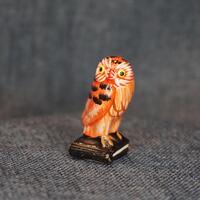 Miniature Owl on Book Figurine. Vintage Enesco Collectible Bird: Halloween Diorama Accessory Gift