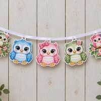 Personalized Owl Birthday Banner, Cute Owl Party Decorations, Custom Name Banner, Laminated Birthday