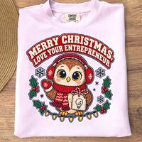 Merry Christmas Love Your Entrepreneur Png, Cute Owl Christmas Png, Entrepreneur Christmas Gift Png