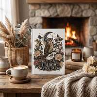 I Bloom After Dark Journal | Owl Moon Floral Hardcover
