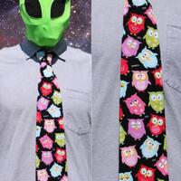 Funny Owls Novelty Necktie  - Neck Tie ADULT Cotton Free Shipping
