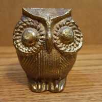 Vintage Brass Owl Solid 2 Inch Paper Weight Figurine Outdoor Life Camping Whoot