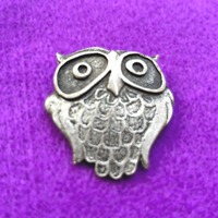 Vintage METZKE Pewter Owl Brooch