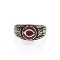 40s Chi Omega Sterling Silver Owl Ring Cardinal Sorority Kinney Sz 8 Rare ChiO University Arkansas A