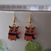 Autumn Owl dangle drop earrings
