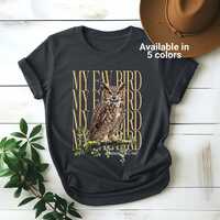 Great Horned Owl My Fav Bird T-Shirt, Bird Lovers Graphic Tee, Unisex Nature Lover Gift, Bird Nerd O