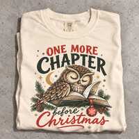 One More Chapter Before Christmas Sweatshirt, Owl Book Lover Sweater, Cozy Reading Crewneck, Christm