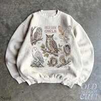 Vintage Owl Sweatshirt, Retro Birdwatcher Gift, 90s Nature Lover Pullover, Woodland Wildlife Illustr