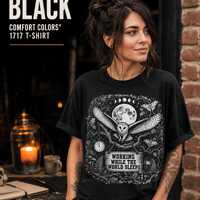 Night Shift Barn Owl T-Shirt, Hoodie, Crewneck Sweatshirt: Moon Phase Graphic, Unisex