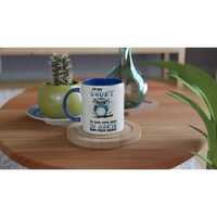 Funny owl mug, Short person humor, Blue 11oz ceramic cup