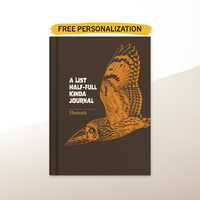 Personalized Short-Eared Owl Journal | Linocut Bird Cover | Hardcover Lined Notebook 5.75&times;8