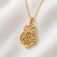 Owl Pendant, Wise Pendant, Dainty Animal Pendant, 925 Sterling Silver, Nature Inspired Jewelry, Vint