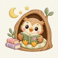 Cute Owl Reading Machine Embroidery File, Cozy Book Lover Owl Design, Woodland Nursery Animal Digita