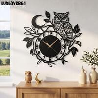 Personalized Owl Wall Clock, Bird Metal Art, Home Decor, Gift for Owl Lover