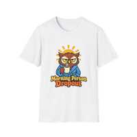 Morning Person Dropout Funny Owl Coffee Shirt for Night Owls and Sleepy Mornings