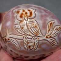 Vintage Carved Owl Seashell