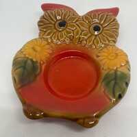 Adorable hand painted owl tealight holder or trinket holder