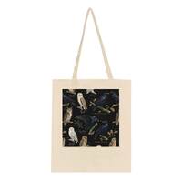 Owls and Ravens Tote Bag Dark Academia, Bird Cotton Tote, Ornithology Canvas Shopping Bag, Gothic Gi