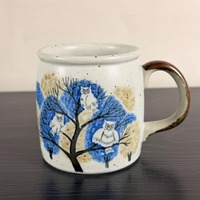 Vintage 1970s Otagiri Owl Mug | Hand-Painted Speckled Stoneware Coffee Cup