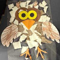 Fall Owl Craft Template for Kids, Torn Paper Easy Prep Autumn Activity