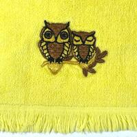 Owl Washcloth Towel: 60s 70s