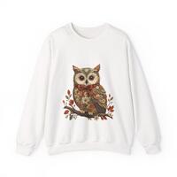 Floral Owl Sweatshirt for Fall Outings and Thanksgiving Gatherings, Woodland Bird Lover Gift for Her