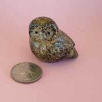 Vintage Mini Brown Pottery Owl Figurine Made In Japan 1 3/8" H x 1 3/4" L