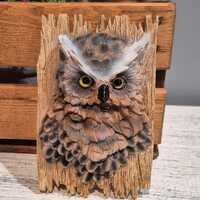 VTG DBE Montreal Faux Wood Owl Wall Plaque 3D