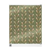 Barn Owl Christmas Wrapping Paper, Sage Green Woodland Gift Wrap