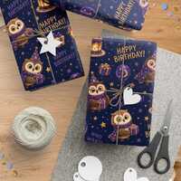 Birthday Wrapping Paper, Midnight Owl Cake Club Gift Wrap