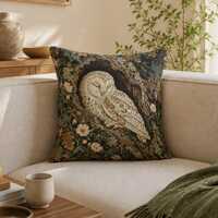 Sleeping Barn Owl Tapestry Throw Pillow