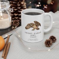 Short-Eared Owl Mug, Illustrated Bird of Prey, Raptor Series, Birdwatching Gift, Wildlife Gift