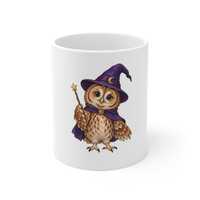 Wizard Owl Mug | Magical Animal Coffee Cup | 11oz Ceramic Fantasy Gift