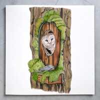 Barn owl cards, owl cards, barn owl card, bird cards, wildlife lovers card, mystical owl cards, wood