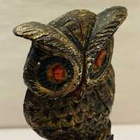 Antique Cast Iron Owl Door Stop 9x4 Heavy Retro Lodge Estate Old Money Decor