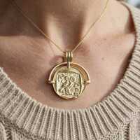 Handmade Bronze Owl Coin Silver Necklace, Ancient Greek AOE Coin in Sterling Silver Bezel, Athena Ow