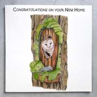 New home cards, Barn owl cards, owl cards, barn owl card, bird cards, wildlife lovers card, mystical