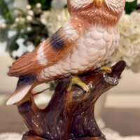 Vintage MCM Large Ceramic Owl Planter Vase Hand-painted Japan