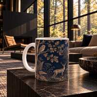 Woodland Mug | Owl Mug | Stag and Hare Design | British Wildlife Coffee Cup | Woodland Animal Gift