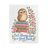 Owl Always Love a Good Book Velveteen Plush Blanket