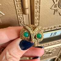 Vintage Goldtone Owl Ring