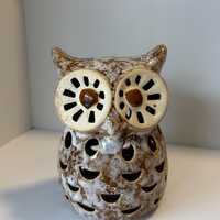 Vintage Ceramic Owl Figurine, 5" tall