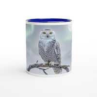 Majestic Snowy Owl Mug, Winter Wildlife Coffee Cup, Northern Lights Owl Lover Gift