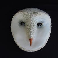 Handmade Ceramic Owl Mask: Unique Wall Art Sculpture