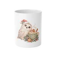 Christmas Owl Mug, 11oz | Gingerbread Coffee Cup, Winter Bird Lover Gift