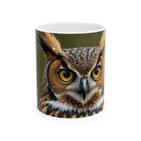 Great Horned Owl Mug, Midwest Raptor Coffee Cup, Bird Lover Gift for Birdwatchers