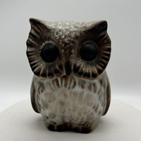 Howard Pierce Great Horned Owl Figurine Pottery Vintage 5" READ Glaze Pinholes
